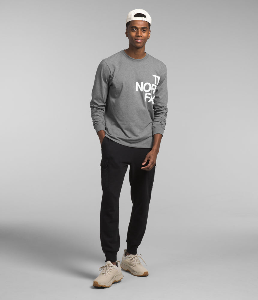 The North Face - LS Brand Proud Tee Men's - TNF Medium Grey Heather/TNF White
