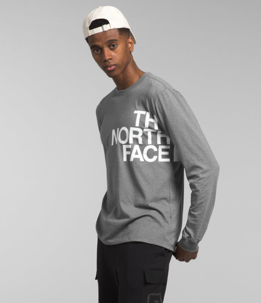 The North Face - LS Brand Proud Tee Men's - TNF Medium Grey Heather/TNF White