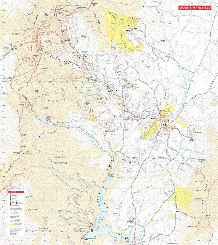 Map Adventures - Northern Vermont Mountains Map