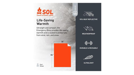 AMK - SOL Emergency Bivvy XL With Rescue Whistle