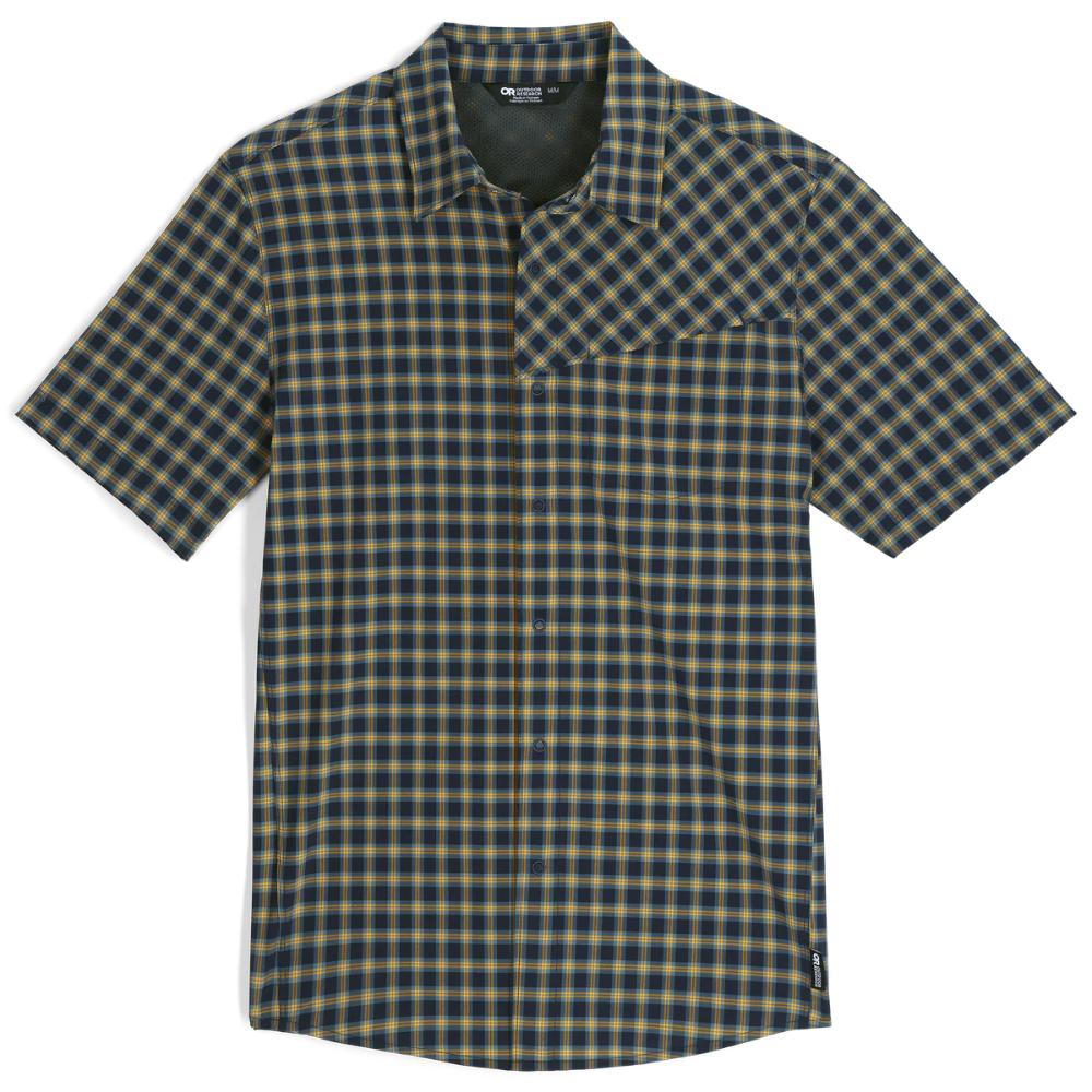 Outdoor Research - Astroman Short Sleeve Sun Shirt - Men's - Gold Nebula Plaid