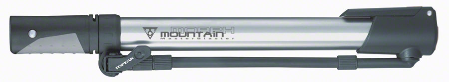 Topeak - Mountain Morph Mini Pump - 160psi, Silver/Black - Silver/Black