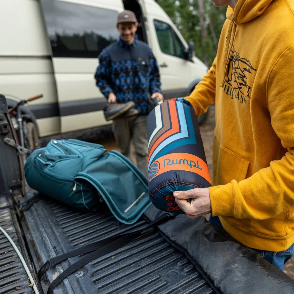 Rumpl - Original Puffy Blanket - Midnight Retro Stripes