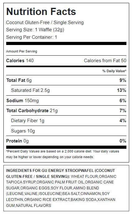 Gu - Gluten Free Stroopwafel - Coconut