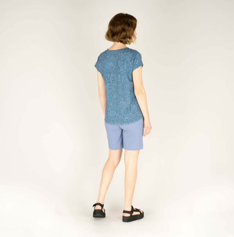 Sherpa - Neha V-Neck Tee - Seaport Blue Sublime