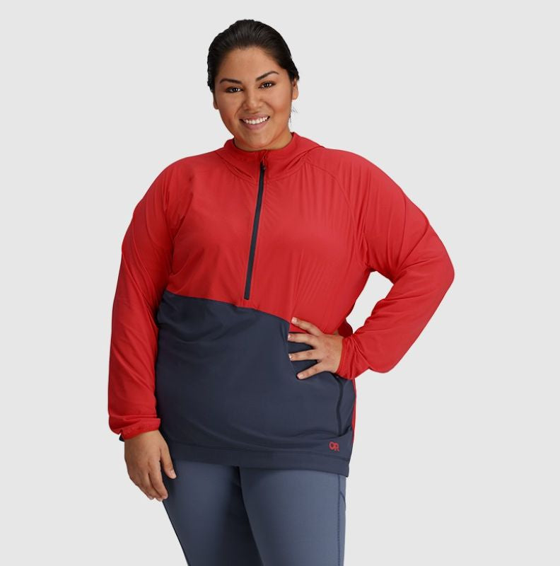 Outdoor Research - Astroman Sun Hoodie Plus Size - Women's - Rhubarb/Naval Blue