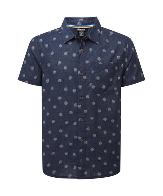 Sherpa - Newar Peacock Short Sleeve Shirt - Rathee Blue