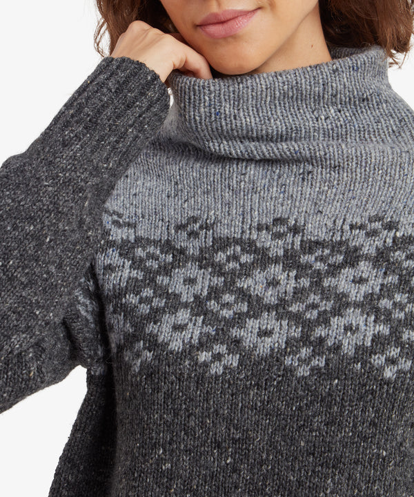 Sherpa - Mandari Mock Neck Sweater - Charcoal