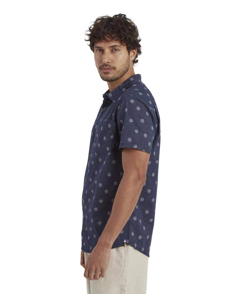 Sherpa - Newar Peacock Short Sleeve Shirt - Peetho