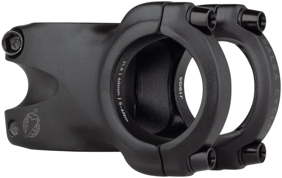 Salsa - Guide Trail Stem- 40mm, 31.8 Clamp, 0 Degree, 1 1/8", Aluminum, Black - Black