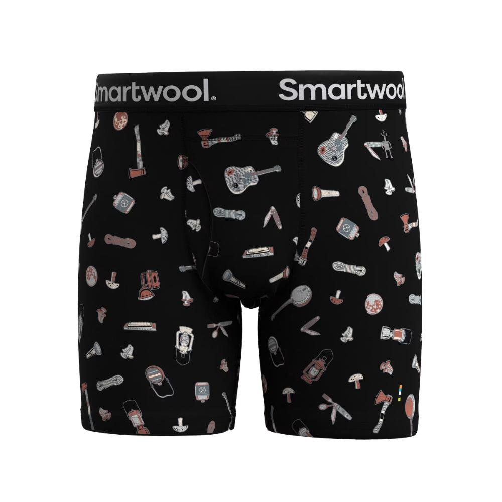 Smartwool - Merino Print Boxer Brief Boxed - Men's - Black Gone Camping