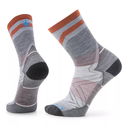 Smartwool - Run Zero Cushion Mid Crew Pattern - Medium Gray