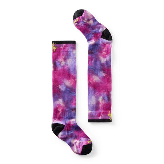 Smartwool - Ski Zero Cushion Tie Dye Print OTC Socks - Junior - Purple Iris