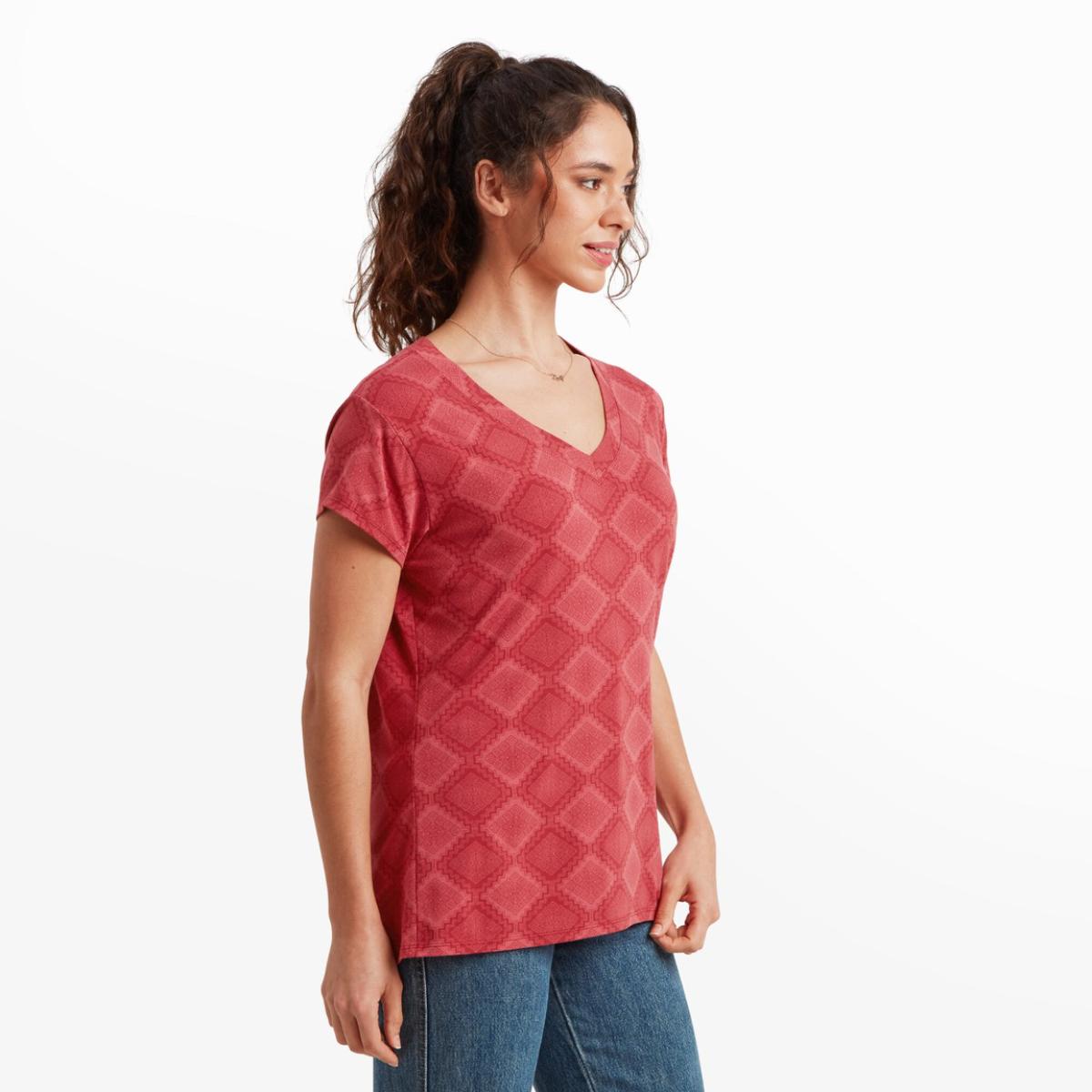 Sherpa - Neha V-Neck Tee - Seaport Blue Sublime
