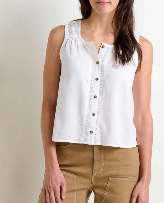 Toad and Co - Manzana Button Front Tank - Egret