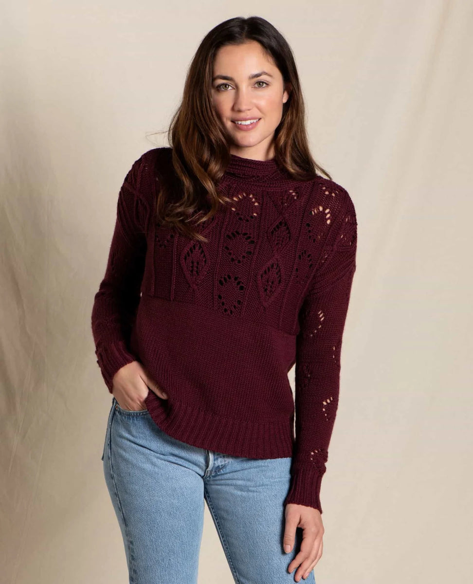 Toad and Co - Tupelo II Cable Sweater - Auburn