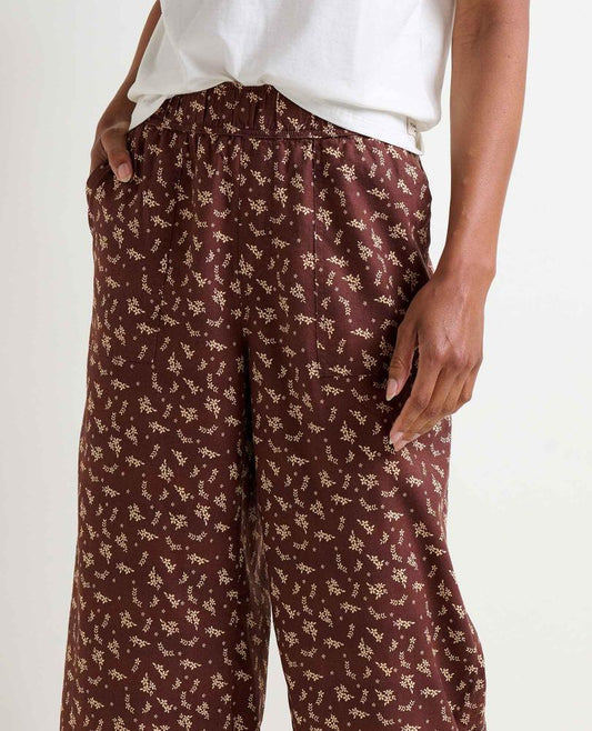 Toad and Co - Taj Hemp Wide Leg Pant - Women's - Chestnut Floral Print