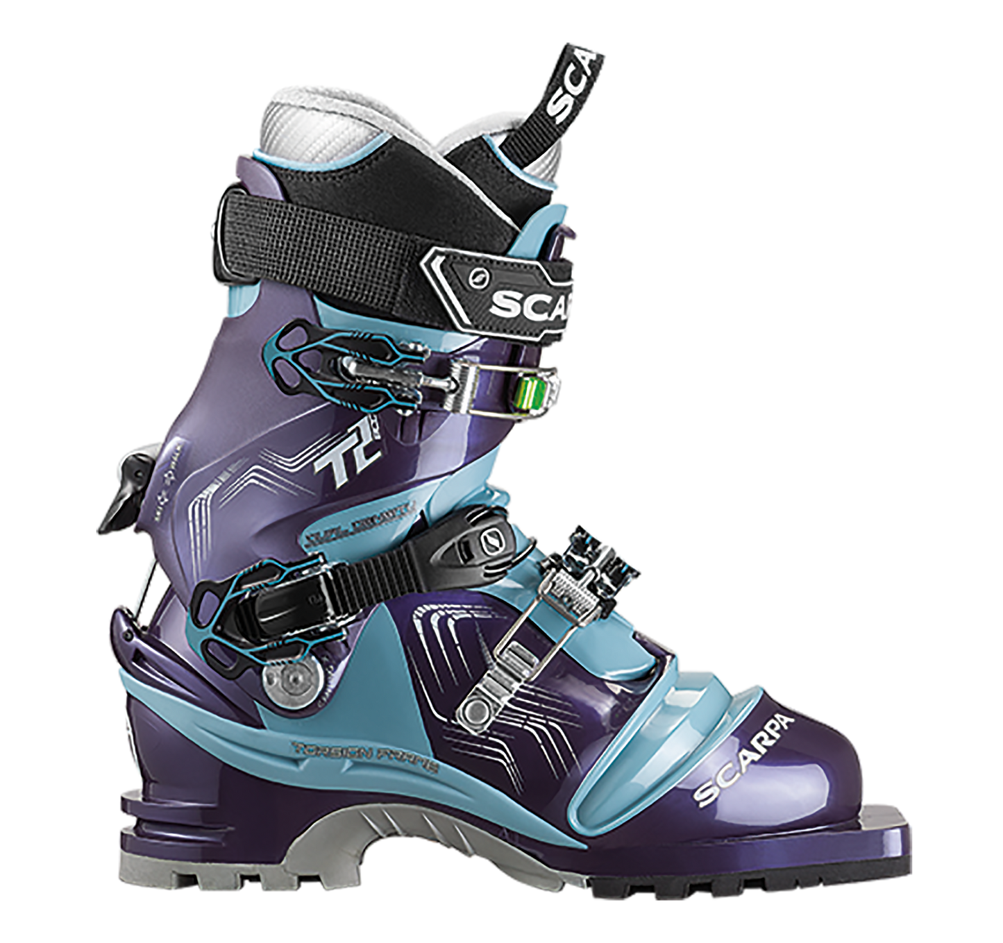 Scarpa - T2 Eco Women's Telemark Boot - Bourgogne Polar Blue