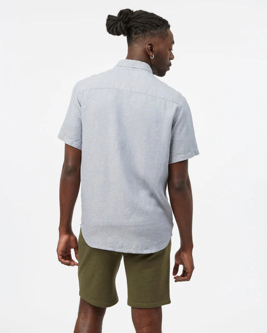 Tentree - Hemp Button Front Shortsleeve Shirt - Men's - Dress Blue