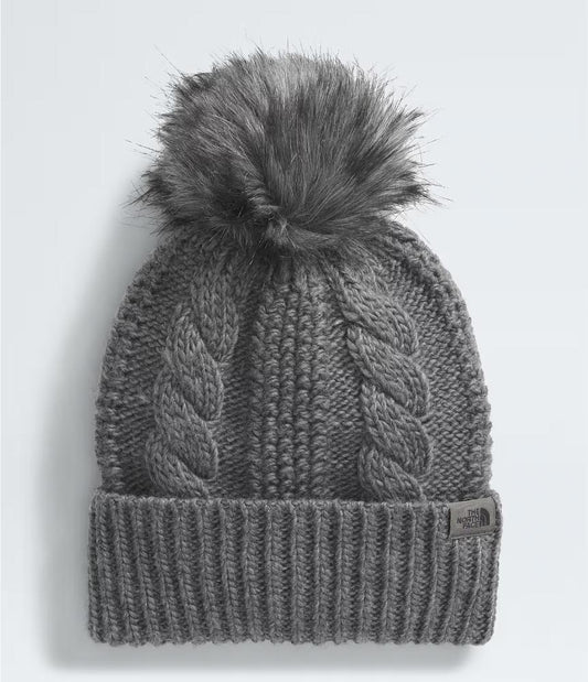 The North Face - Oh Mega Fur Pom Beanie - Women's - Tnf Medium Grey Heather