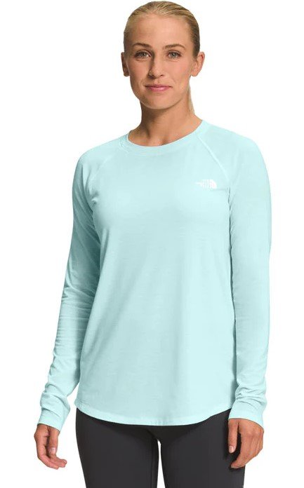 The North Face - Wander Hi-Low Long Sleeve - Women's - Skylight Blue Heather