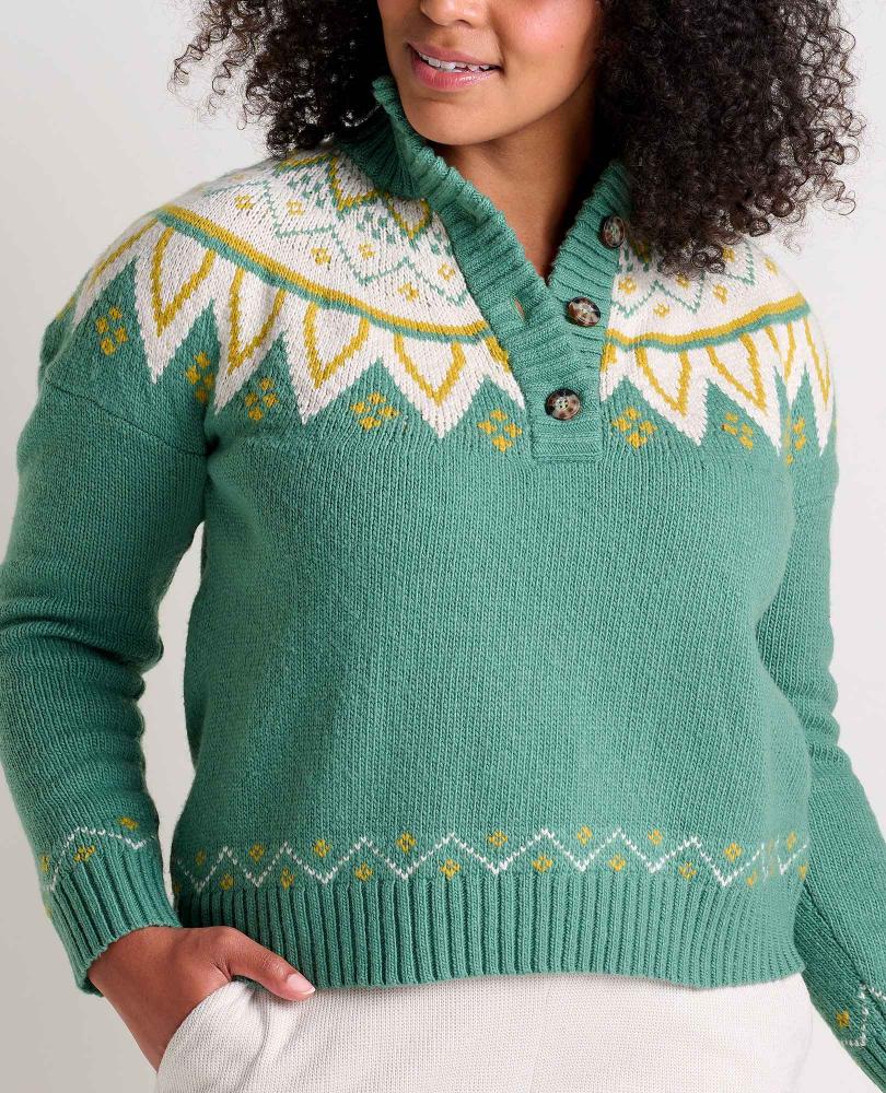 Toad and Co - Moss Point Henley Sweater - Ivy Fair Isle