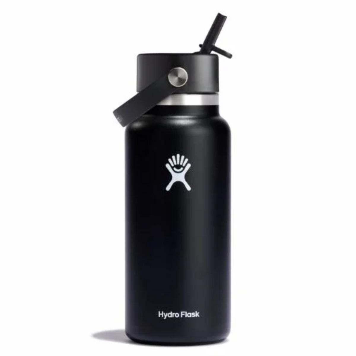 Hydro Flask - 32oz Wide Mouth with Flex Straw Cap - Black