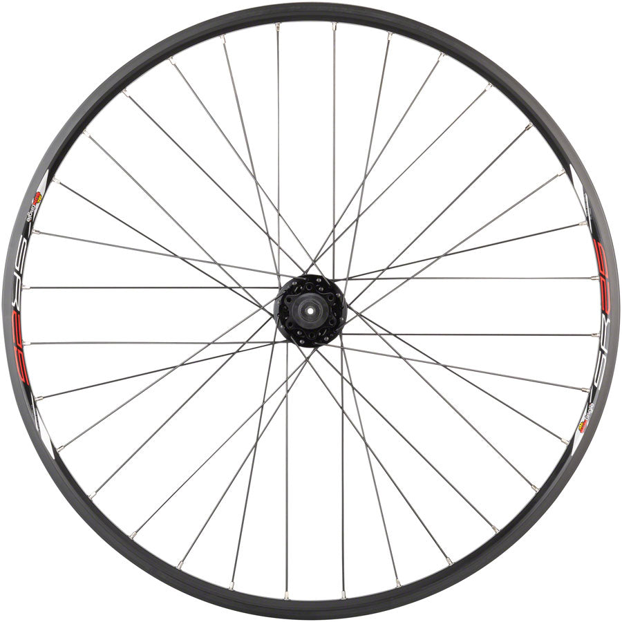 Quality Wheels - Value Double Wall Series Disc Rear Wheel - 26", QR x 135mm, 6-Bolt, HG 10, Black, Clincher