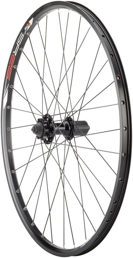 Quality Wheels - Value Double Wall Series Disc Rear Wheel - 26", QR x 135mm, 6-Bolt, HG 10, Black, Clincher