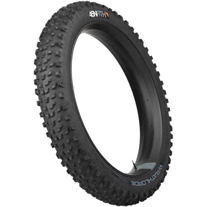 45NRTH - Wrathlorde Tire 26 x 4.2 Tubeless Folding Black 120tpi 300 XL Concave Carbide Aluminum Studs