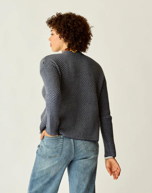 Carve Designs - Olivia Plush Sweater - Cement Herringbone