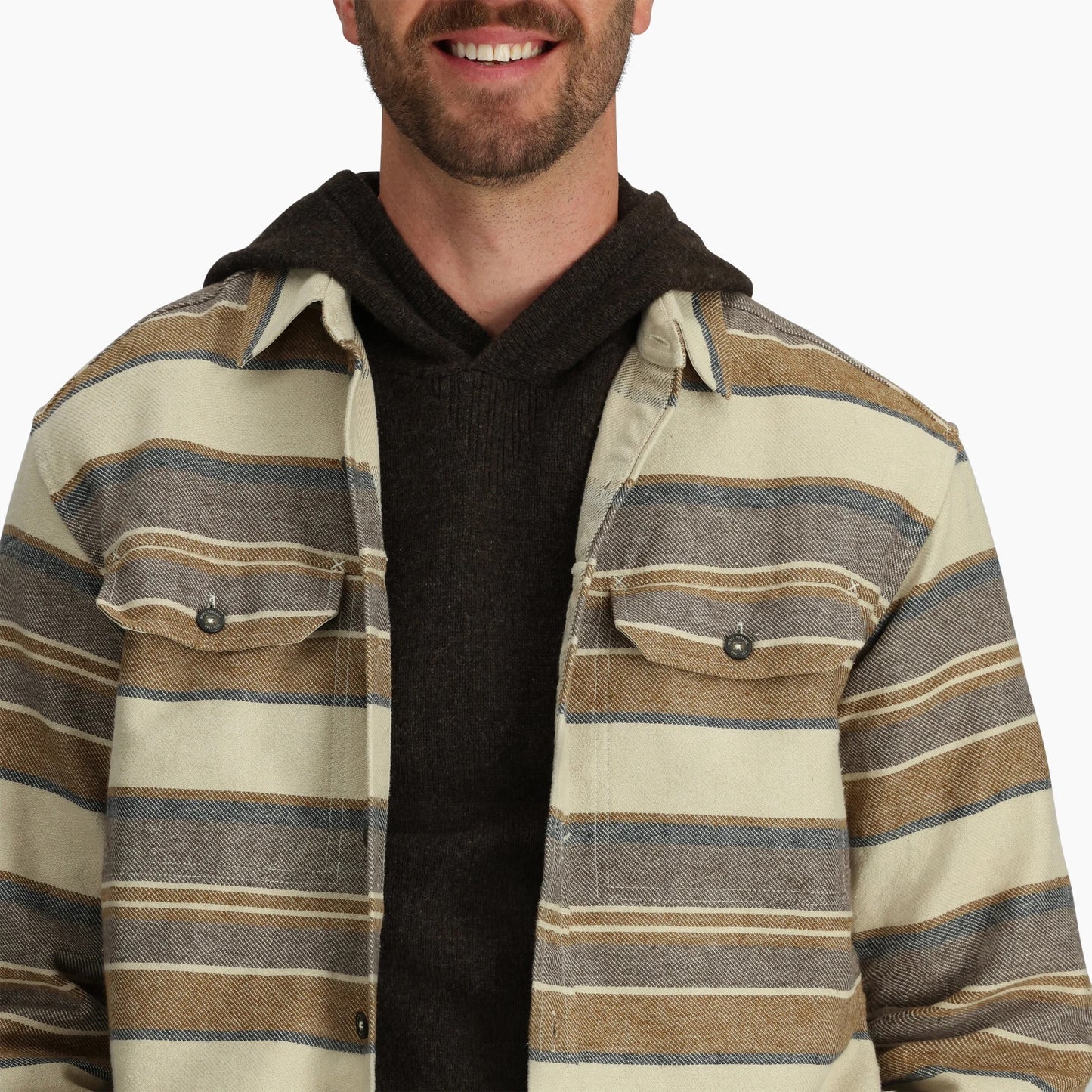 Royal Robbins - Clouds Rest Hemp Long Sleeve - Men's - Bistre Pacific Crest Stripe
