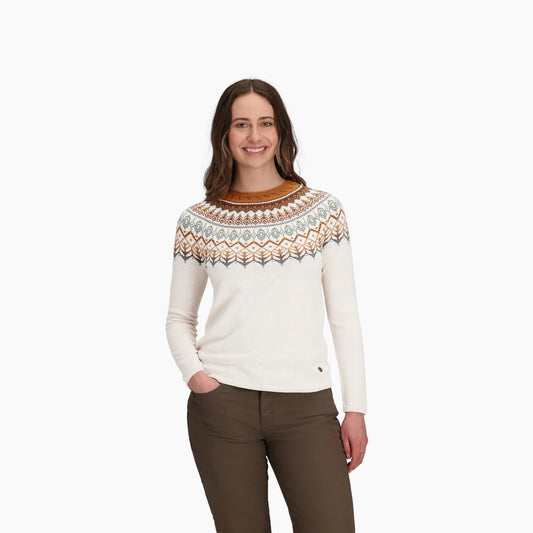 Royal Robbins - Westlands Fairisle Crew - Women's - Chalk Htr Monarch Pt