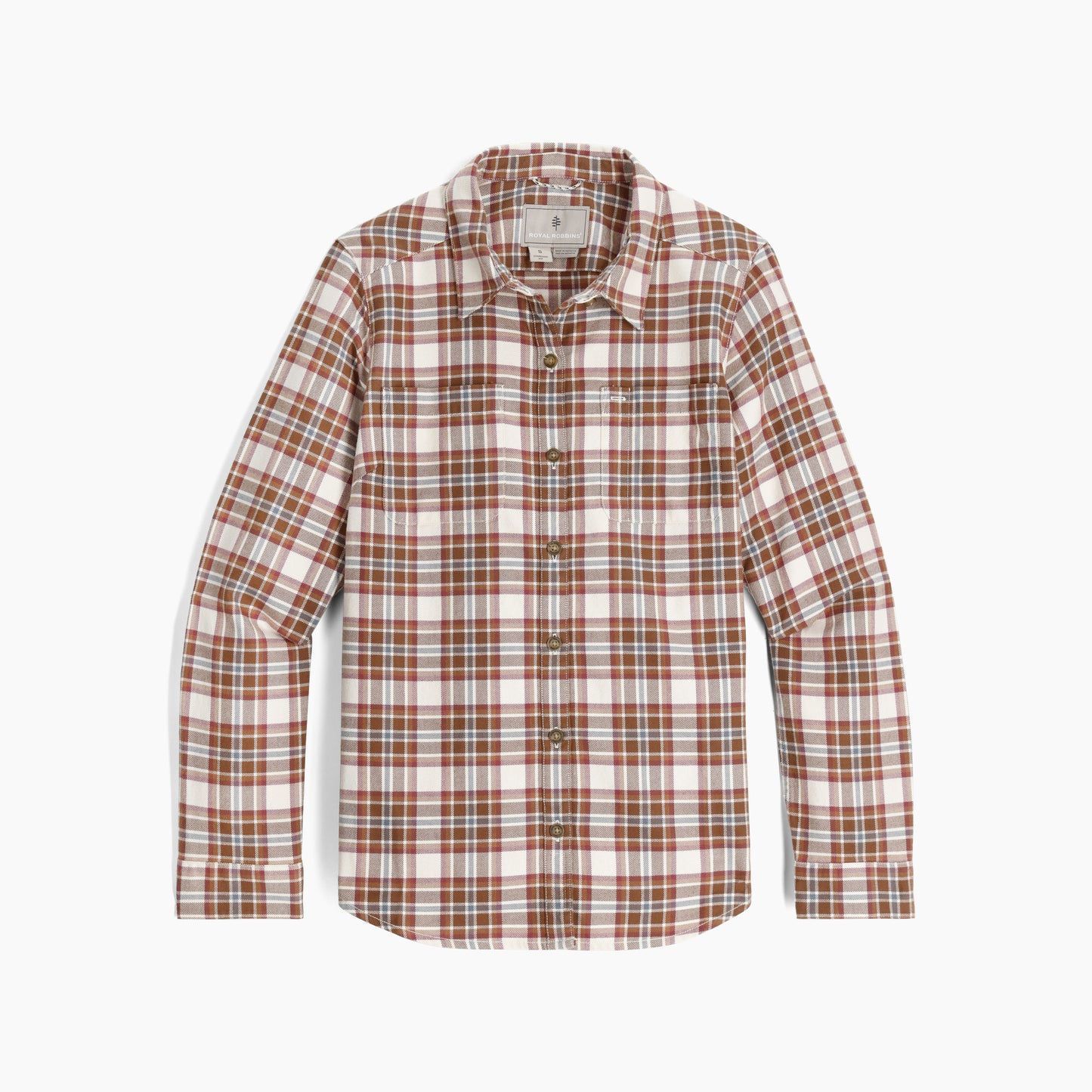 Royal Robbins - Lieback Organic Cotton Flannel Long Sleeve - Women's - Chalk Bodega Bay Pld