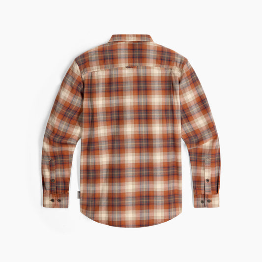 Royal Robbins - Lieback Organic Cotton Flannel Long Sleeve - Men's - Rust Brown Dipsea Pld