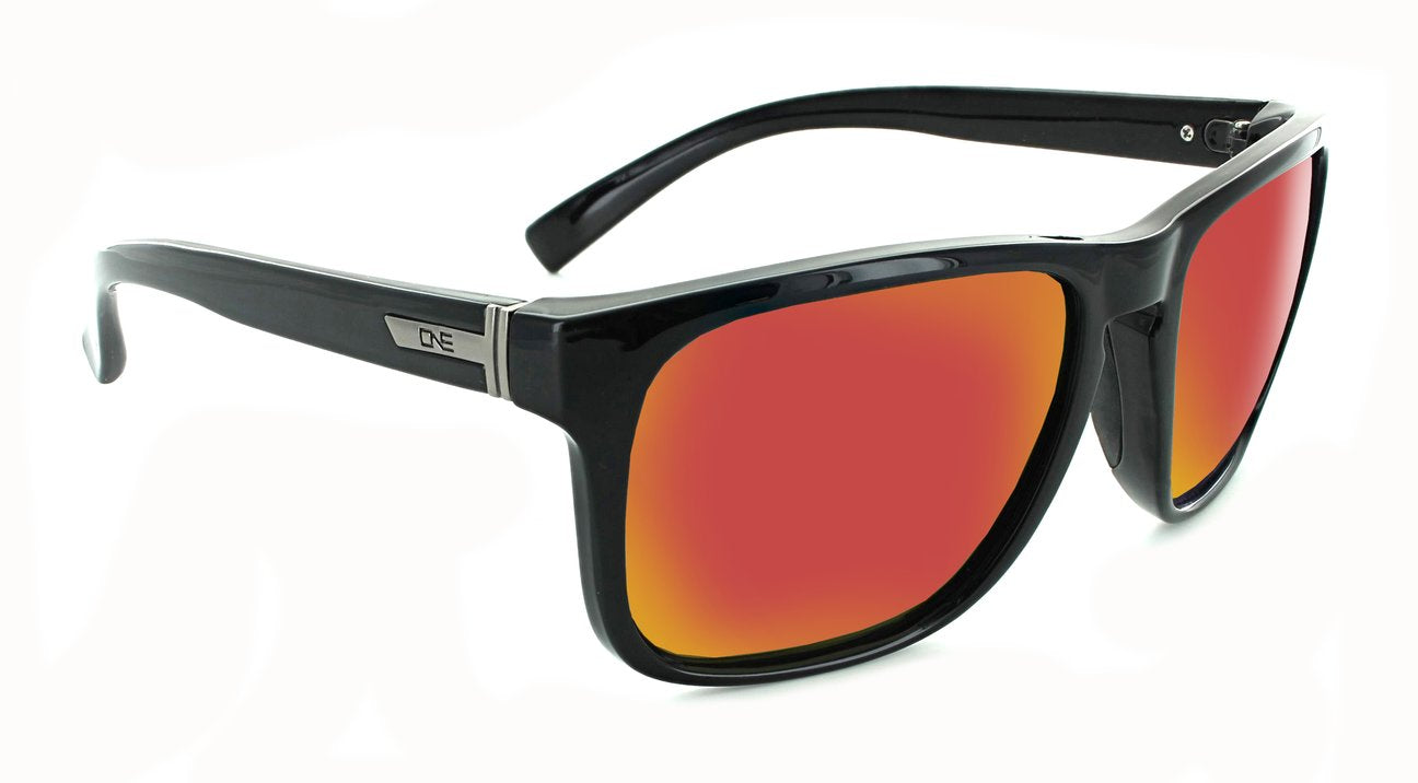 Optic Nerve - Ziggy - Shiny Black; Polarized Smoke w/ Red Mirror