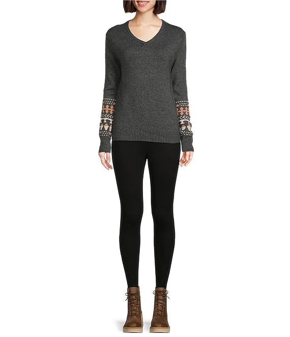Sherpa - Maya V-Neck Sweater - Verdigris