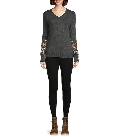 Sherpa - Maya V-Neck Sweater - Verdigris