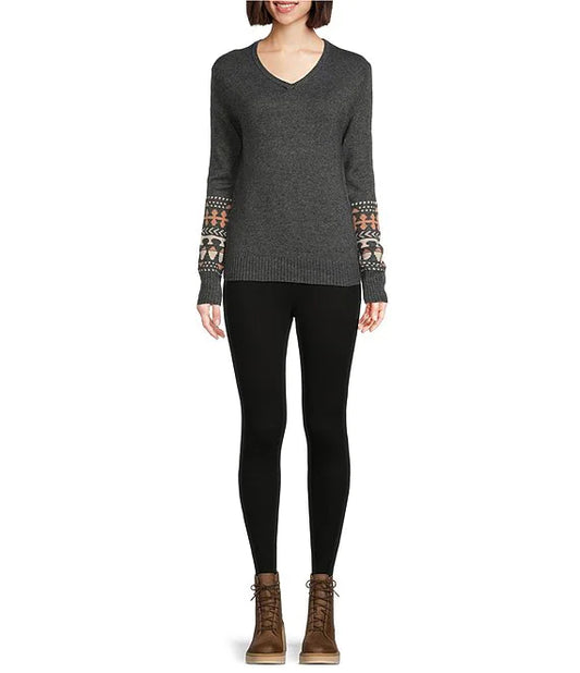 Sherpa - Maya V-Neck Sweater - Verdigris