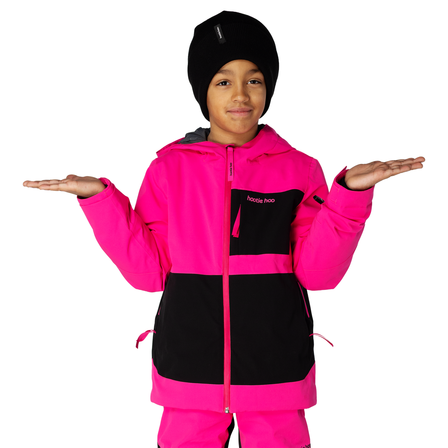 Kids Pinnakle Insulated Jacket - Hot Pink/Raven Black