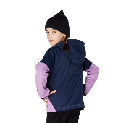 Kids Brighton Bonded Fleece Jacket - Sea Blue/Lavender