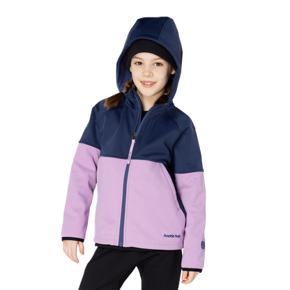 Kids Brighton Bonded Fleece Jacket - Sea Blue/Lavender