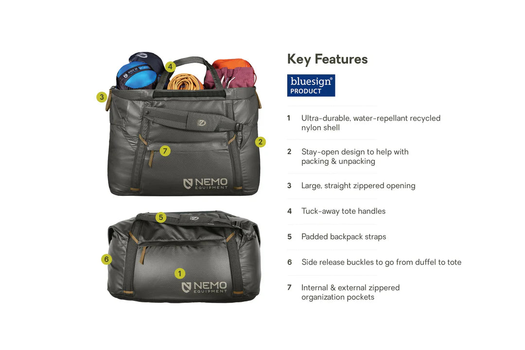 Nemo - Double Haul 70L Convertible Duffel & Tote - Chimera