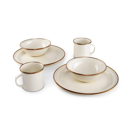 GSI Outdoors - Mesa 2 Person Enamelware Tableset - Earl Grey