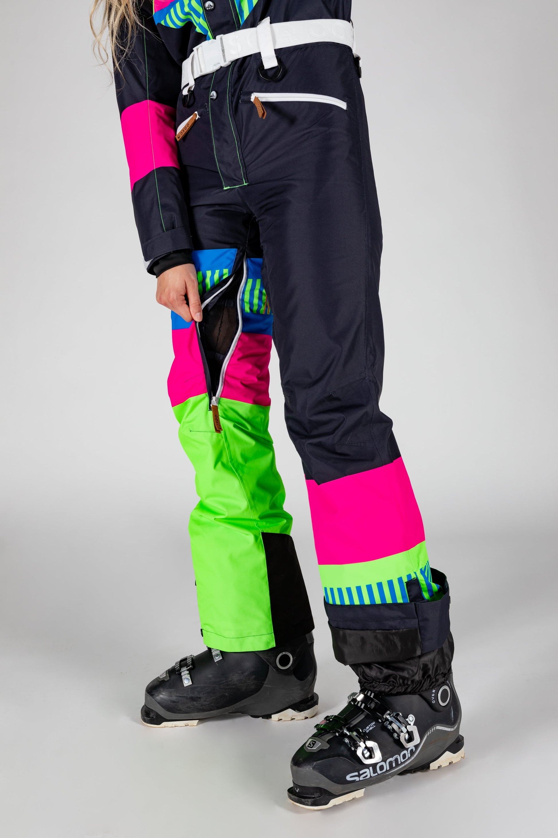 one piece salomon ski suits The Steep And Deep | Retro Black Women's One Piece Ski Suit | Size M