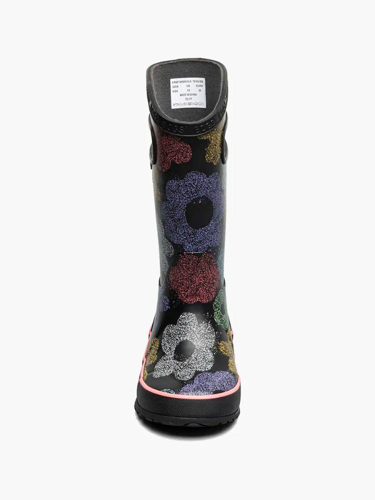 Bogs - Rainboot Airbrush Flowers - Kids' - Black Multi