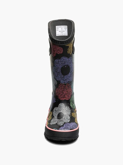 Bogs - Rainboot Airbrush Flowers - Kids' - Black Multi