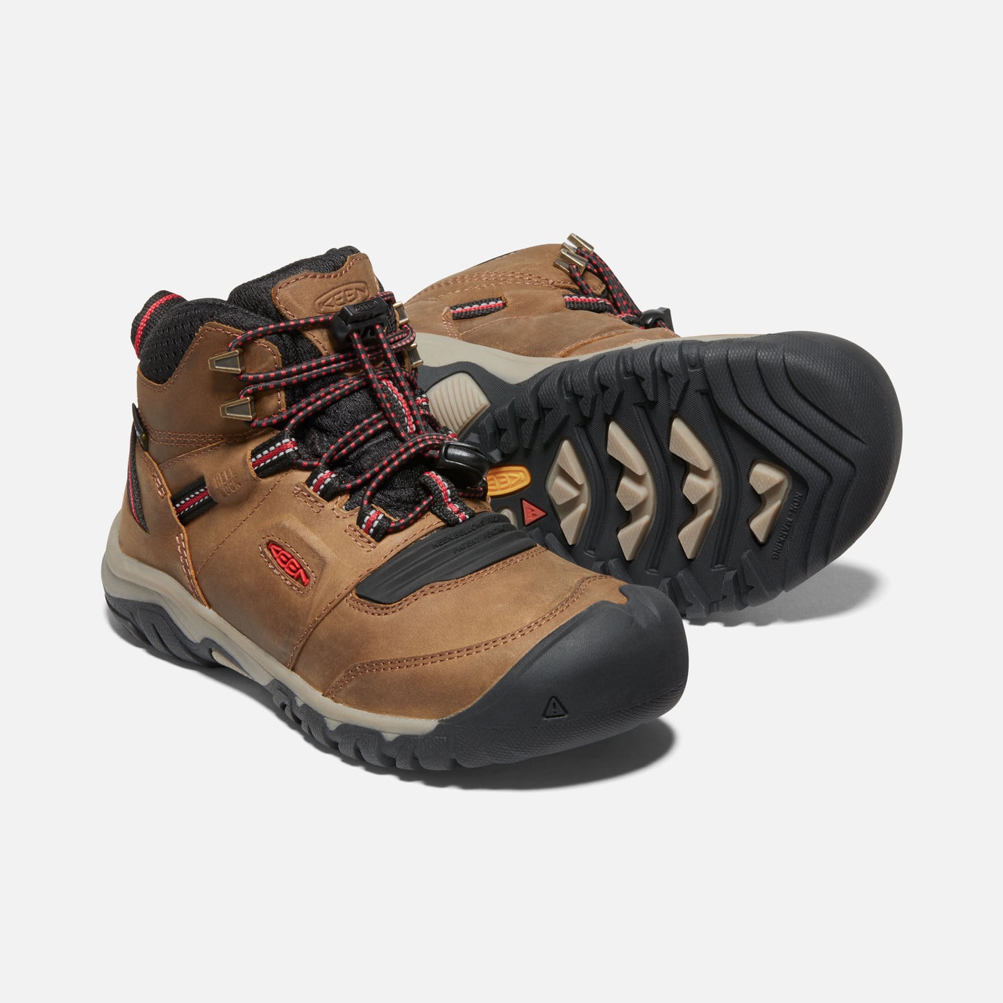 Keen - Little Kids Ridge Flex Mid WP - Bison/Red Carpet