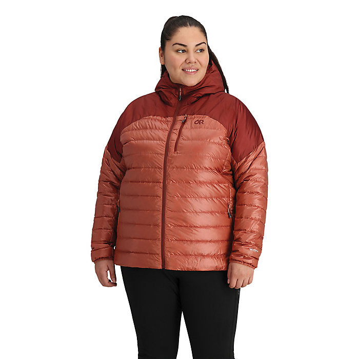 Outdoor Research - Helium Down Hoodie - Women's Plus - Cinnamon/Brick