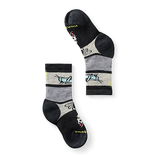 Smartwool - Kids Hike Full Cushion Garden Bugs Pattern Crew Socks - Charcoal